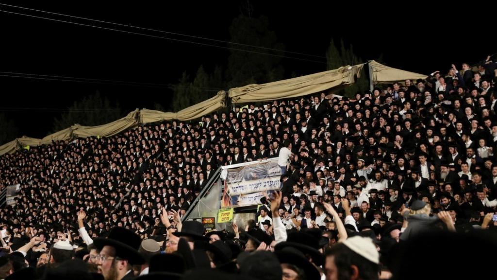 Imagen de la aglomeración previa a la tragedia en Israel.