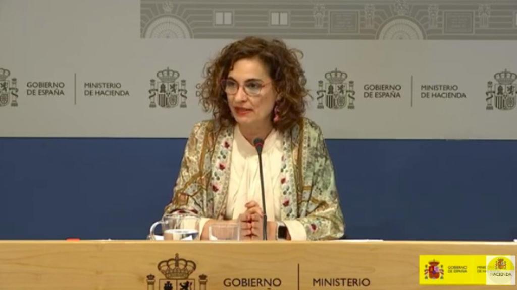María Jesús Montero en la rueda de prensa de este viernes.
