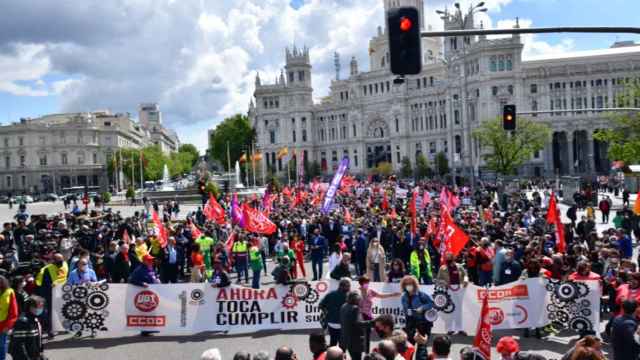 Imagen de UGT de la mañana del Primero de Mayo en Valencia.