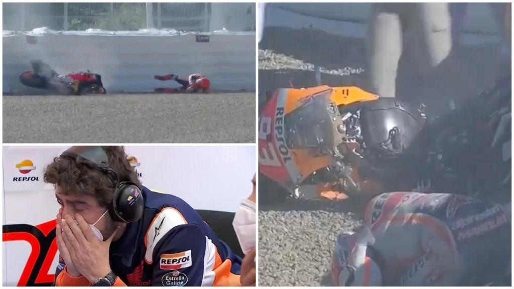 Marc Márquez sufre una caída en Jerez