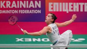 Carolina Marín, en el Campeonato de Europa de bádminton