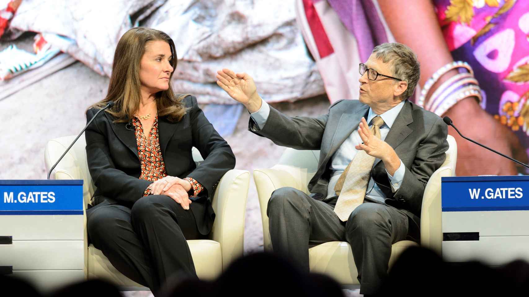 Bill y Melinda Gates en Davos en 2015.