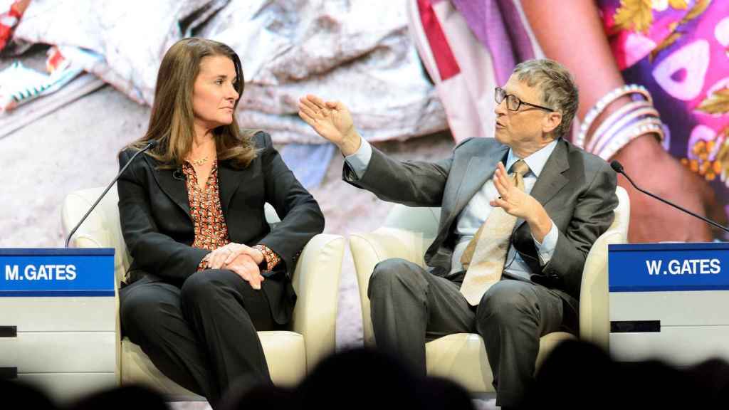 Bill y Melinda Gates en Davos en 2015.