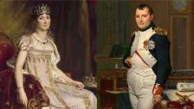 Retratos de Josefina y Napoleón Bonaparte.