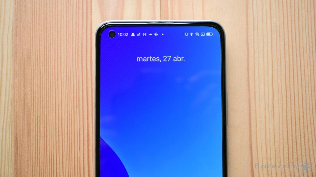 Frontal de la parte superior del realme 8