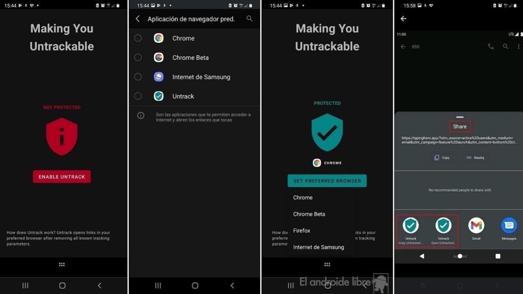 Untrack en Android