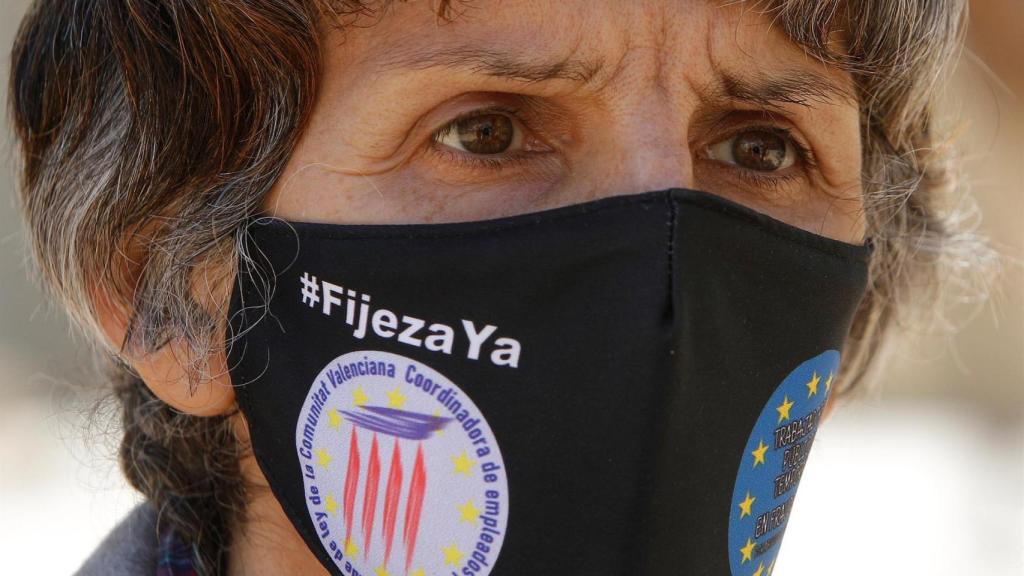 María Jesús Casado, la funcionaria que se manifiesta contra la temporalidad.