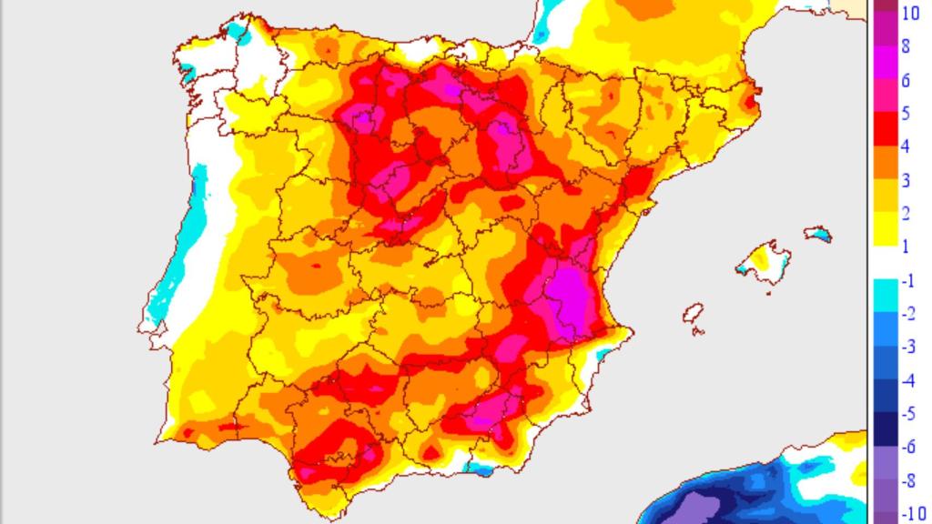 Variaciones de temperaturas en la primera semana de mayo. AEMET.
