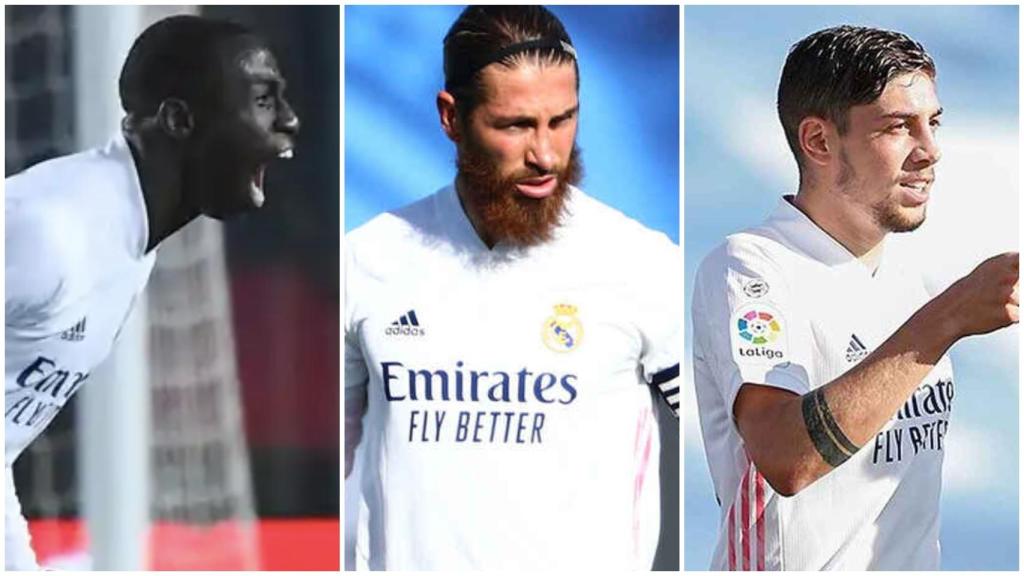 Ferland Mendy, Sergio Ramos y Fede Valverde