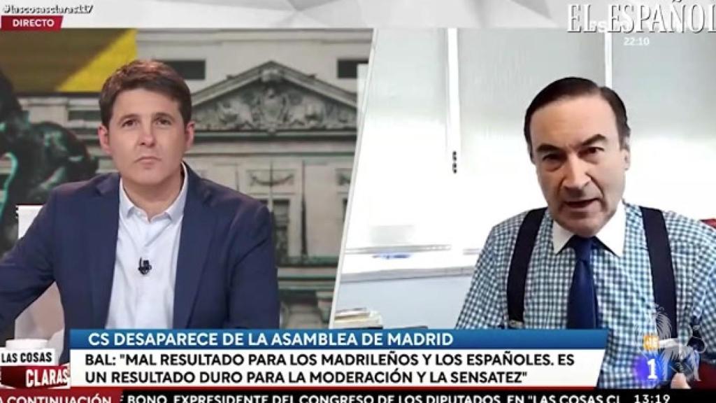 Pedro J. Ramírez durante su intervención en TVE este miércoles.