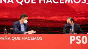 Sánchez y Ábalos, durante la Ejecutiva del PSOE de este jueves.