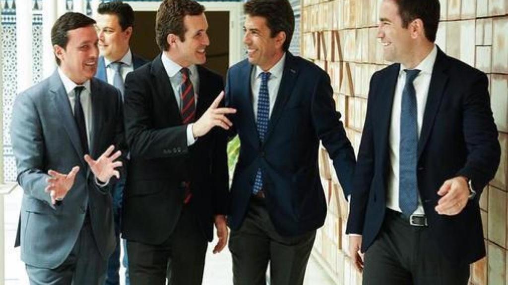 Pablo Casado, Carlos Mazón y Teodoro García Egea.