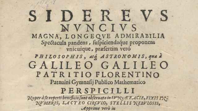 El 'Sidereus nuncius', la obra robada de Galileo.