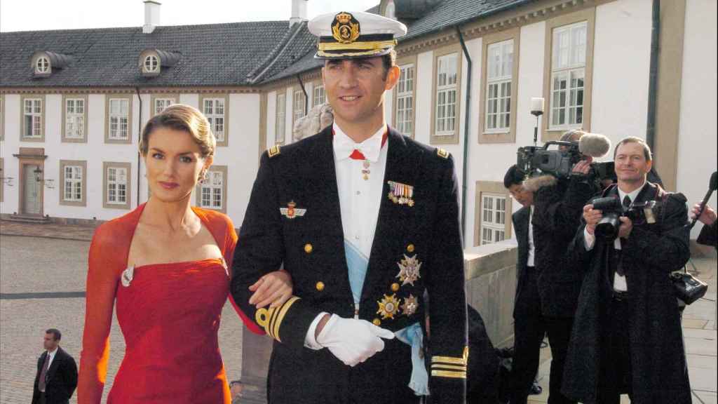 Letizia y Felipe en la boda de Copenhague.