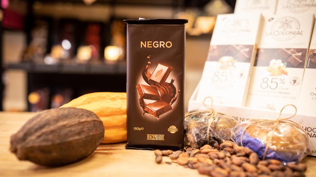 La tableta de chocolate negro de Hacendado, la marca blanca de Mercadona.