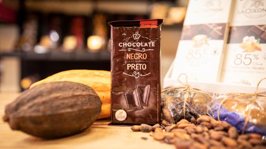 La tableta de chocolate negro de Dia.