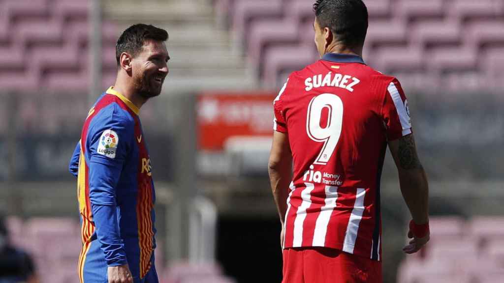 Messi y Luis Suárez en el partido de La Liga