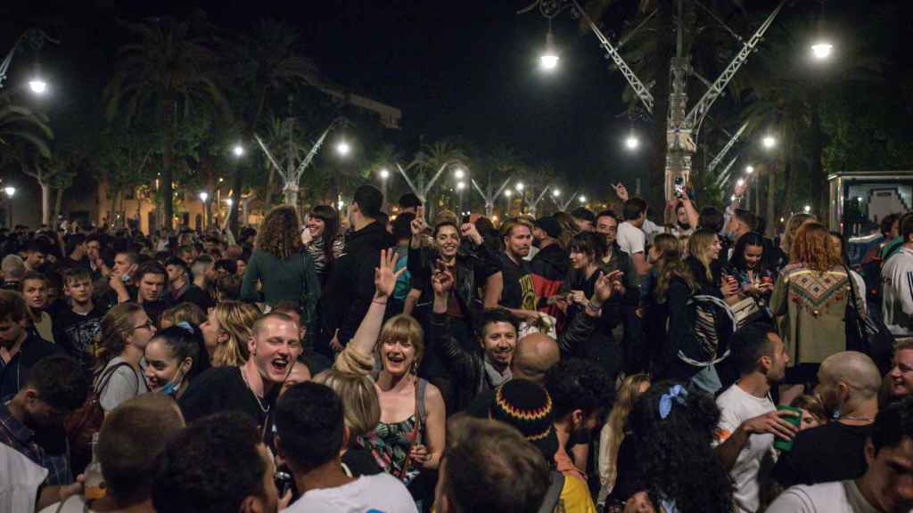 Una fiesta nocturna en Barcelona.