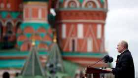 Vladimir Putin durante su discurso en el 76 aniversario de la victoria de la Unión Soviética sobre la Alemania nazi.