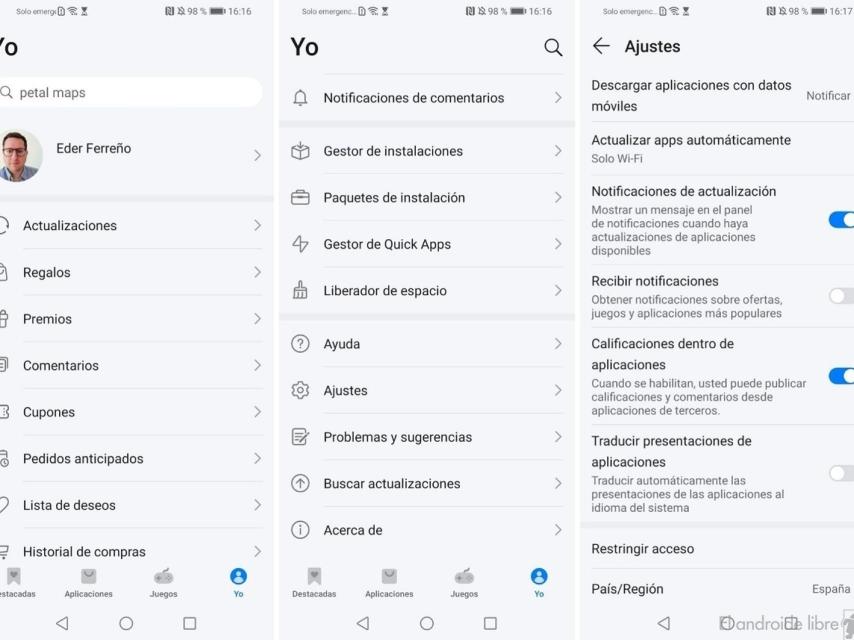 AppGallery notificaciones regalos