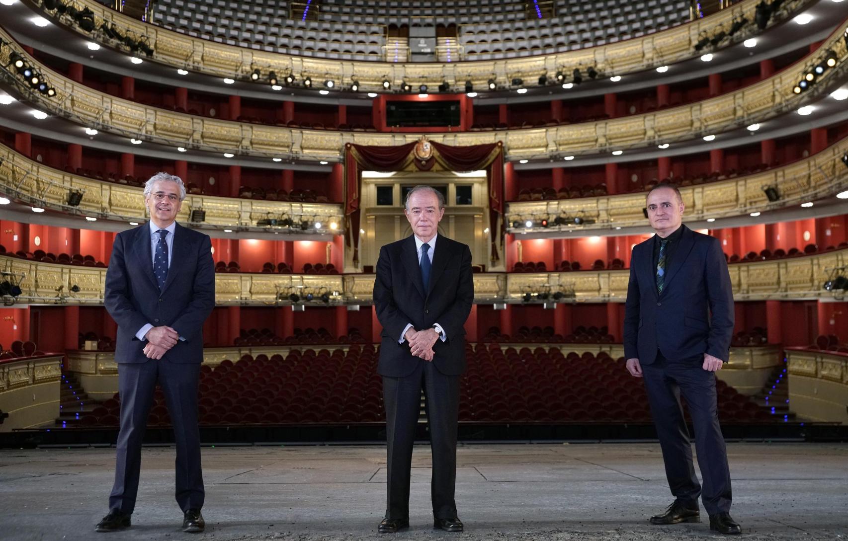 Joan Matabosch, director artístico; Gregorio Marañón, presidente, e Ignacio García-Belenguer, director general.