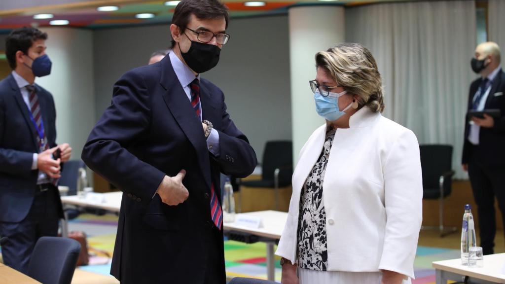 El secretario de Estado para la UE, Juan González-Barba, durante la reunión de este martes en Bruselas