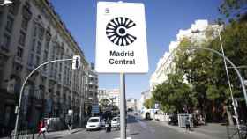 Cartel de Madrid Central en la zona centro de la capital. Europa Press.