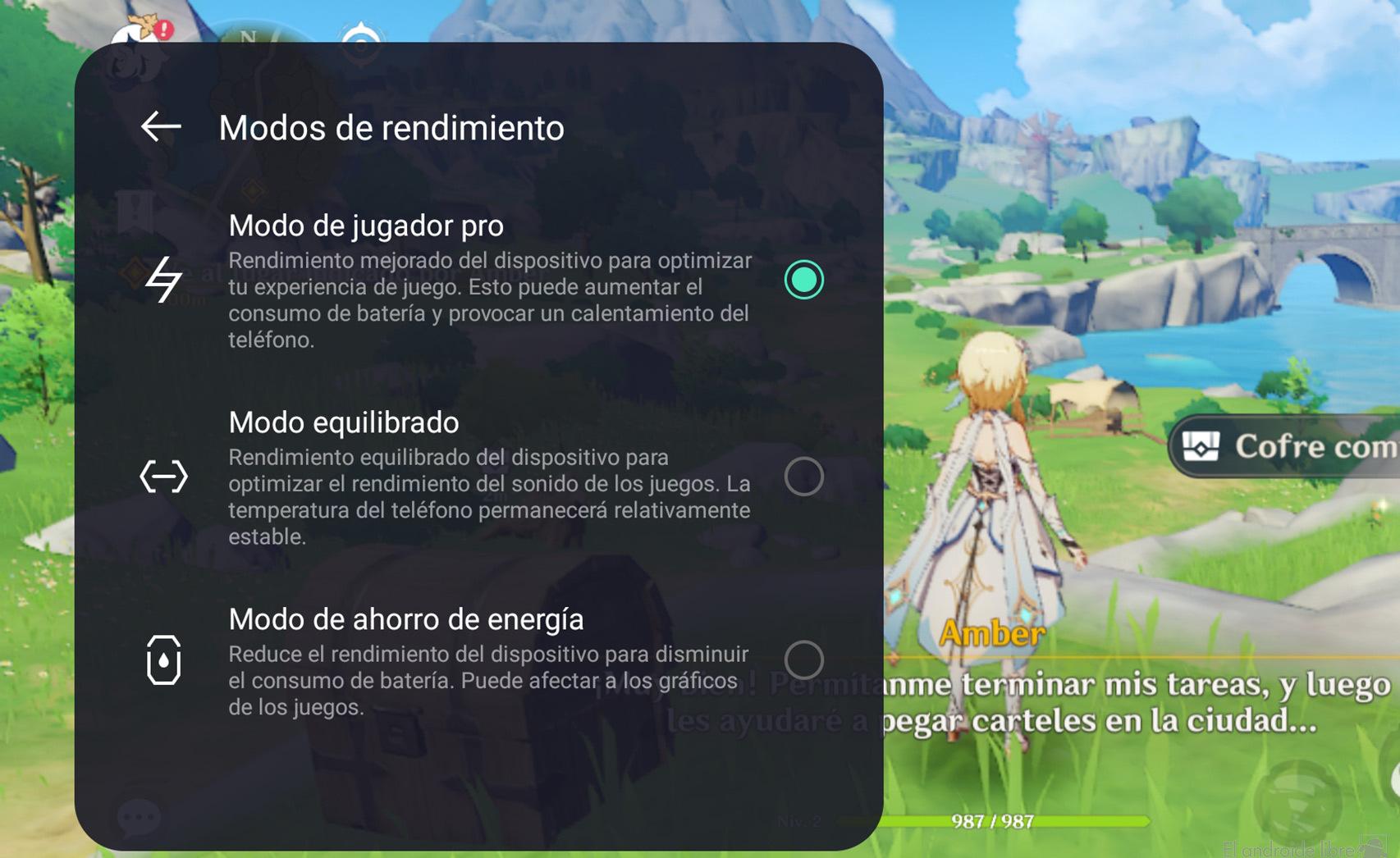 Modo Jugador Pro - Rendimiento