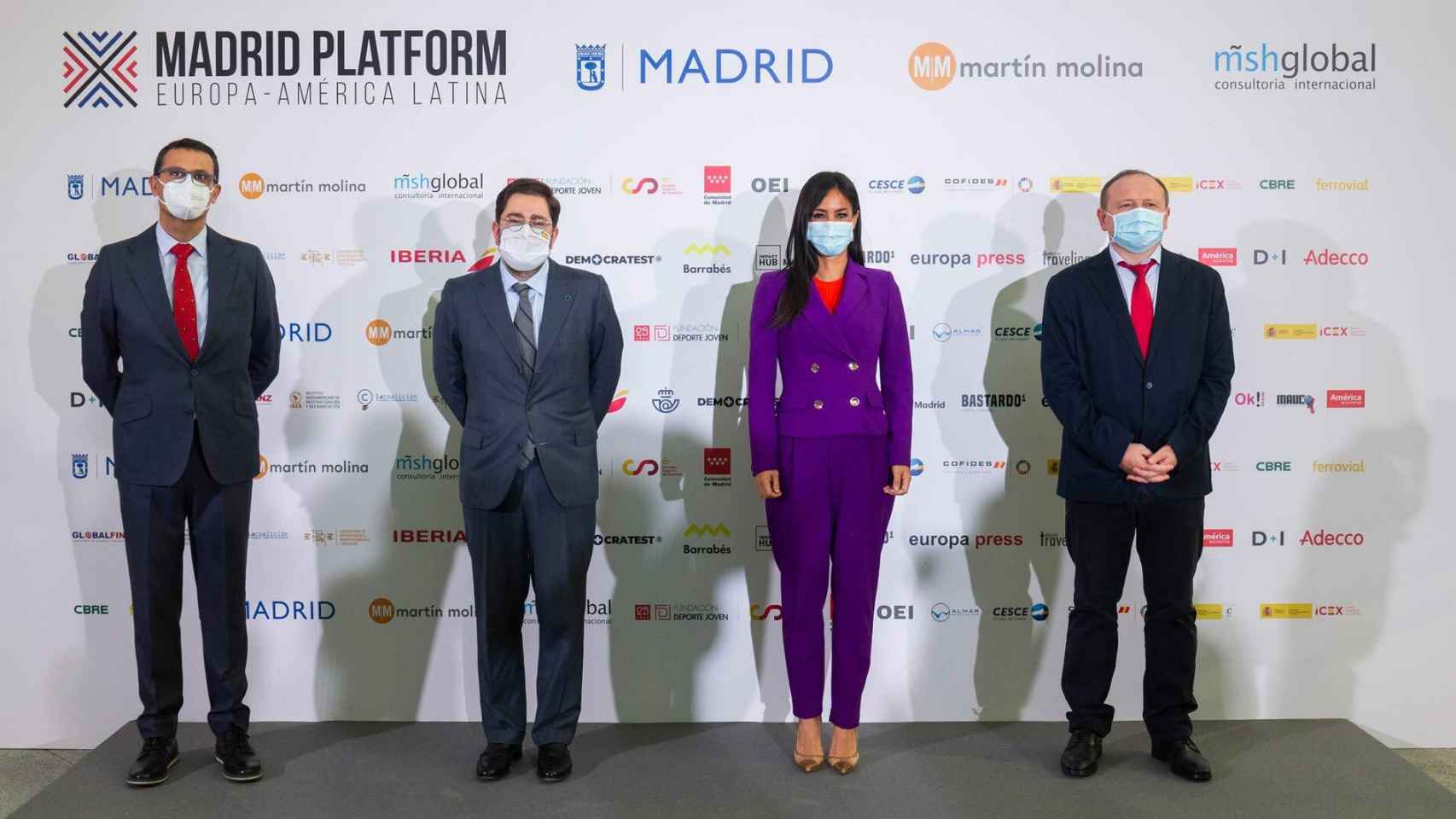 Carlos Morales, Manuel Muñiz, Begoña Villacís y Miguel-Ángel-Redondo, durante la inauguración de Madrid Platform.