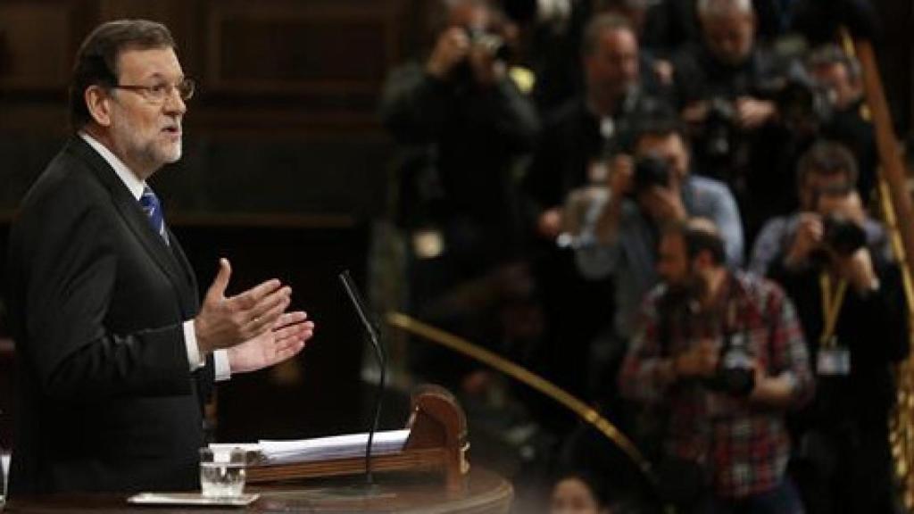 El expresidente del Gobierno, Mariano Rajoy, en el último Debate sobre el estado de la Nación, celebrado en 2015.