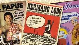 Portadas de las desaparecidas revistas 'Por Favor', 'Hermano Lobo' y 'El Papus'