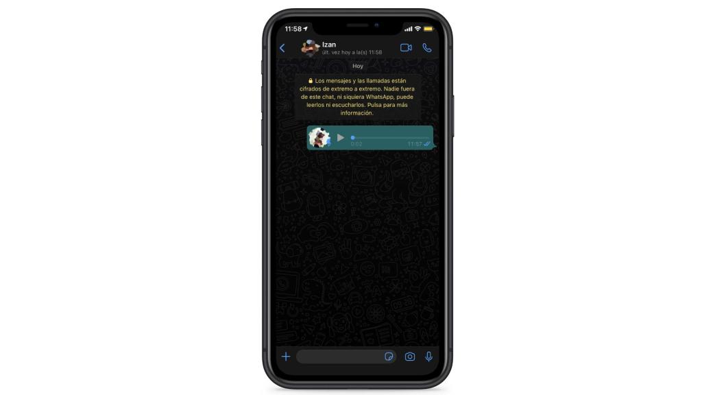 El doble tic azul de WhatsApp en un audio.