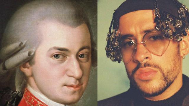 Mozart y Bad Bunny en un fotomontaje.