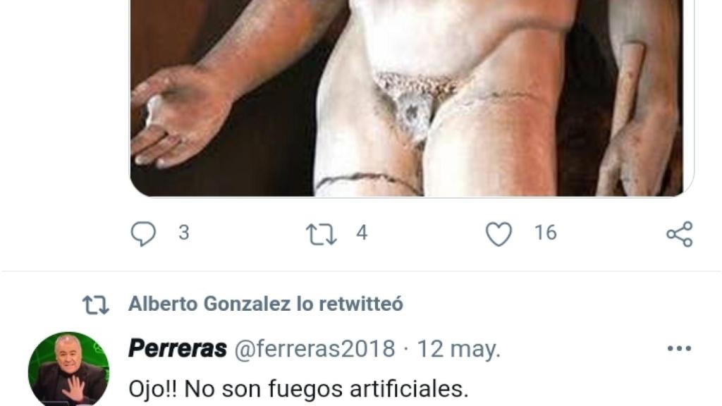 Captura de un tuit borrado de la cuenta de González.