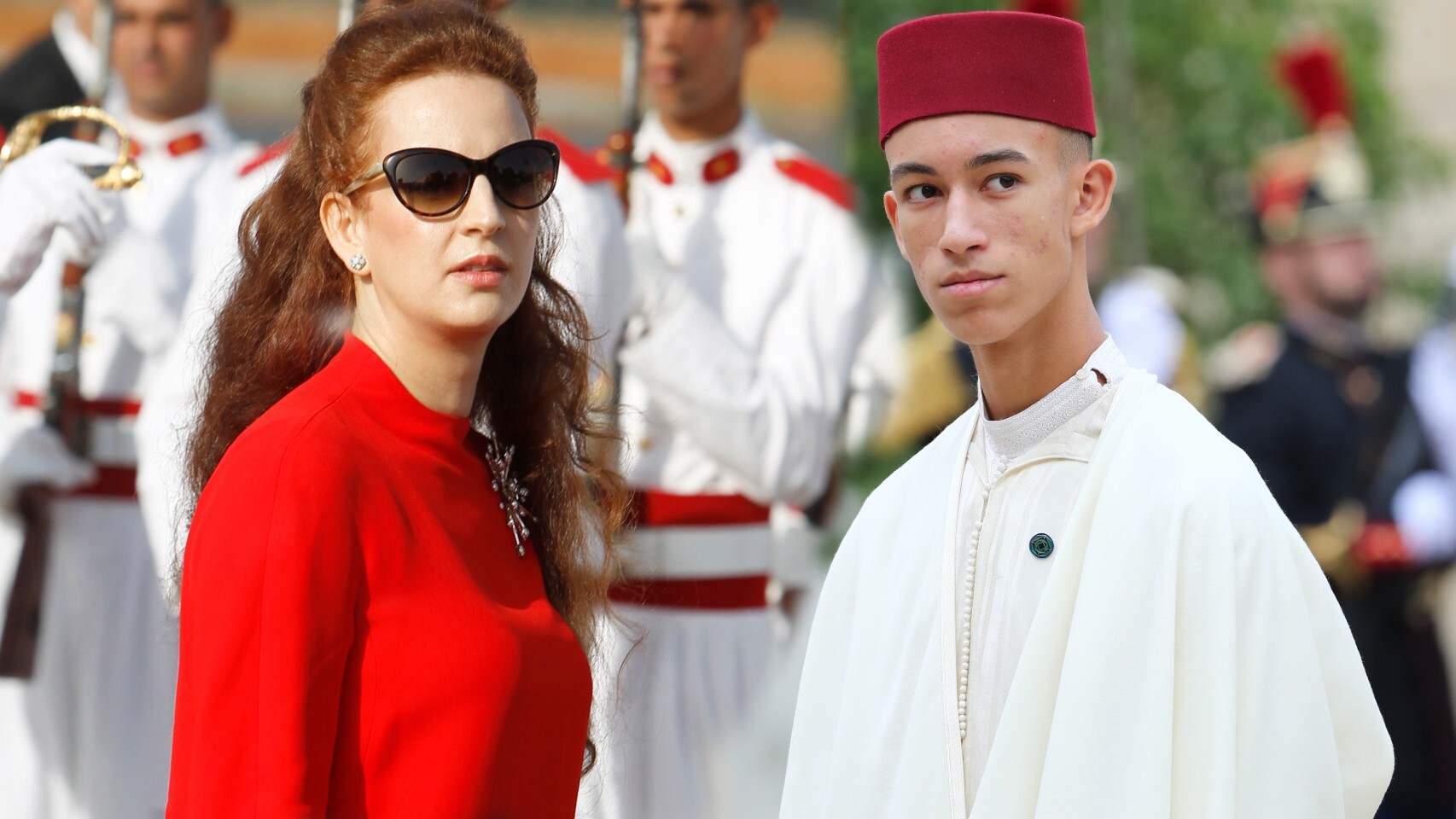 La princesa Lalla Salma y su hijo, el príncipe Moulay Hassan de Marruecos, en un montaje de Jaleos.