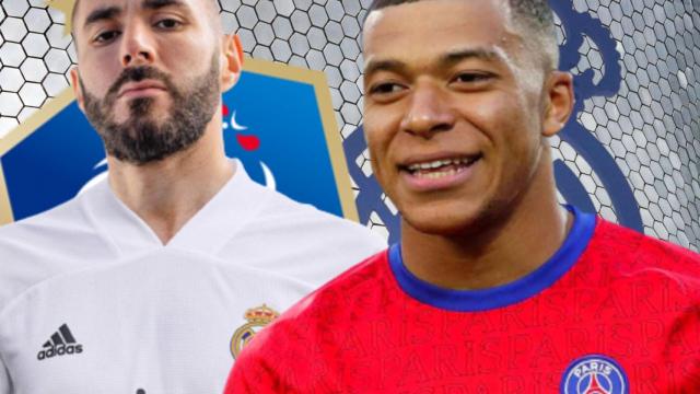 Karim Benzema y Kylian Mbappé