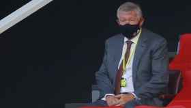 Ferguson en el palco del Manchester United