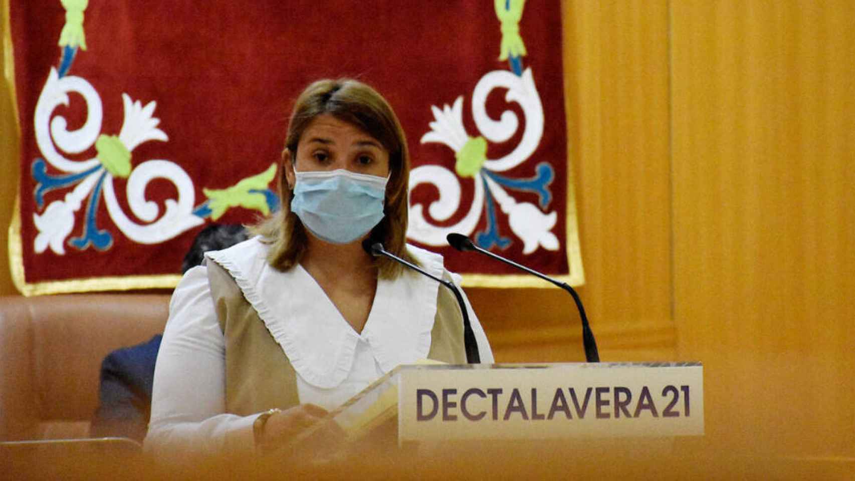 Tita García, alcaldesa de Talavera, este durante durante el Debate del Estado de la Ciudad
