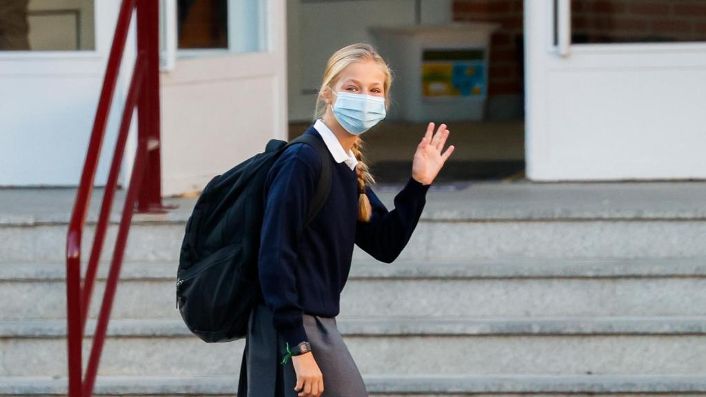 Leonor de Borbón llegando a su colegio en una imagen de archivo.