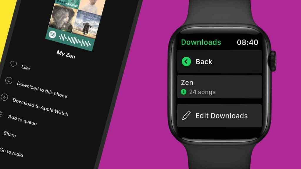 Spotify añade la reproducción sin conexión al Apple Watch.