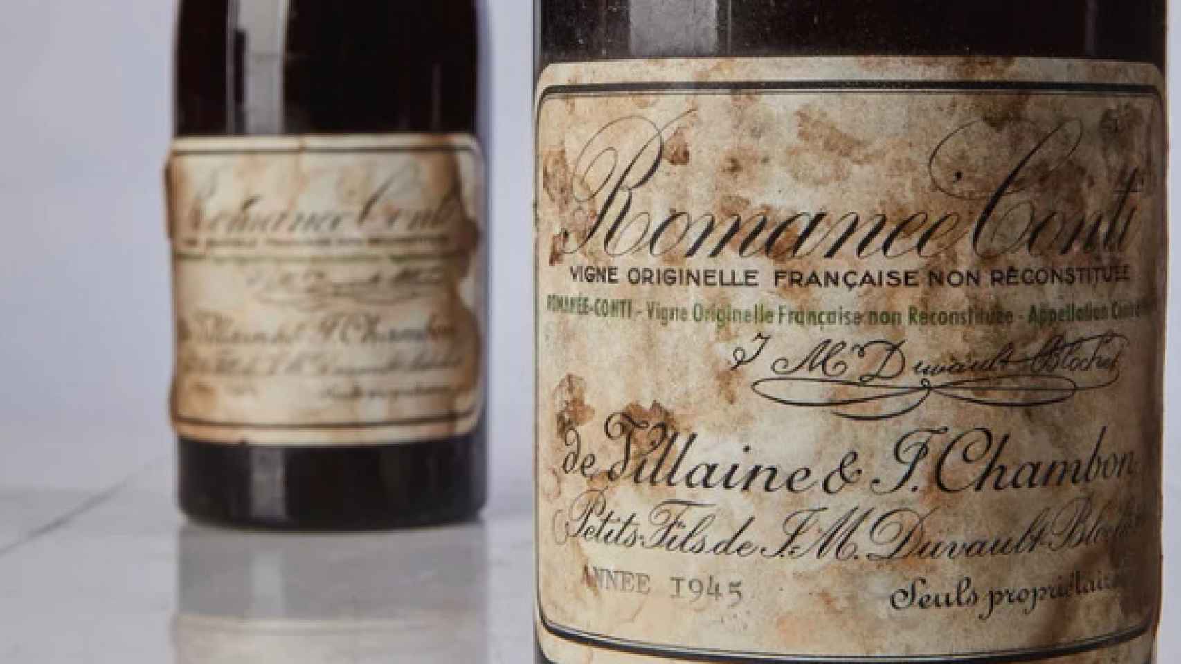 Viejas botellas de Romanée-Conti, de los más caros del mundo.