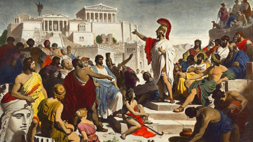 Pericles, dirigiéndose a los atenienses.
