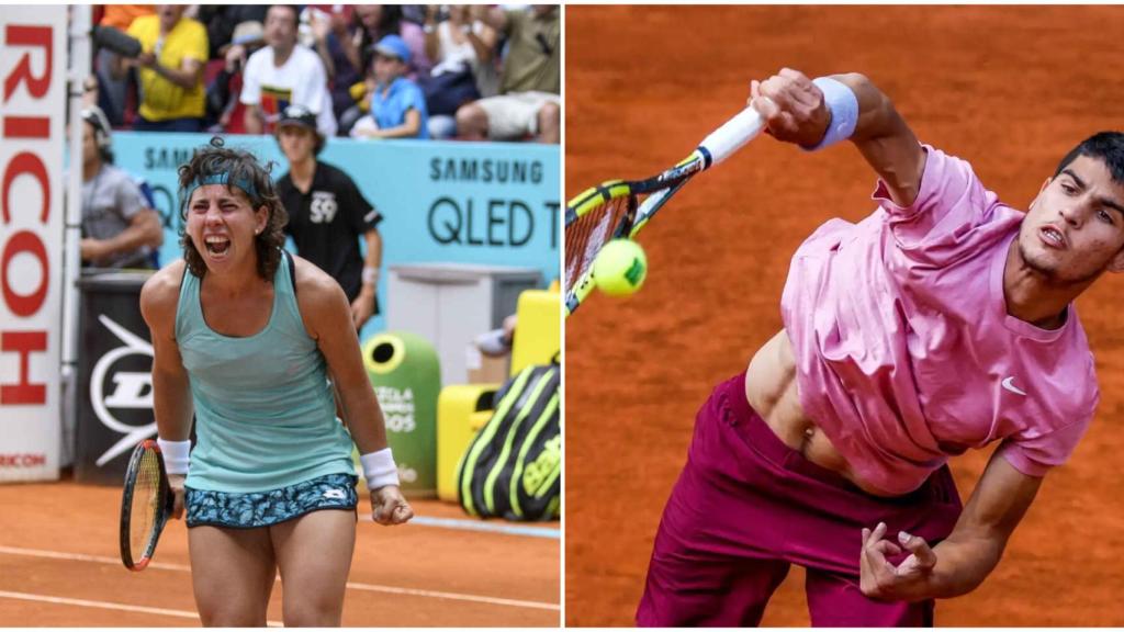 Carla Suárez y Carlos Alcaraz en un montaje