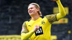 Erling Haaland celebra un gol con el Borussia Dortmund