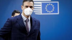 El presidente del Gobierno, Pedro Sánchez, este martes en la cumbre de Bruselas