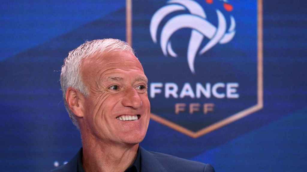 Didier Deschamps, en rueda de prensa con la selección de Francia