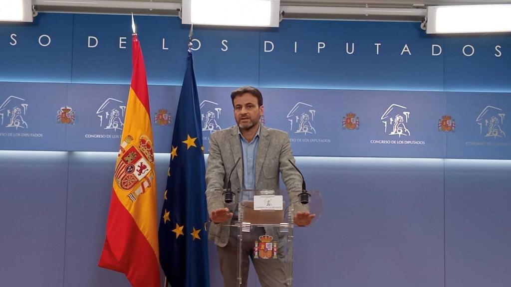Jaume Asens, presidente del Grupo Parlamentario de Unidas Podemos, en la sala de prensa del Congreso.
