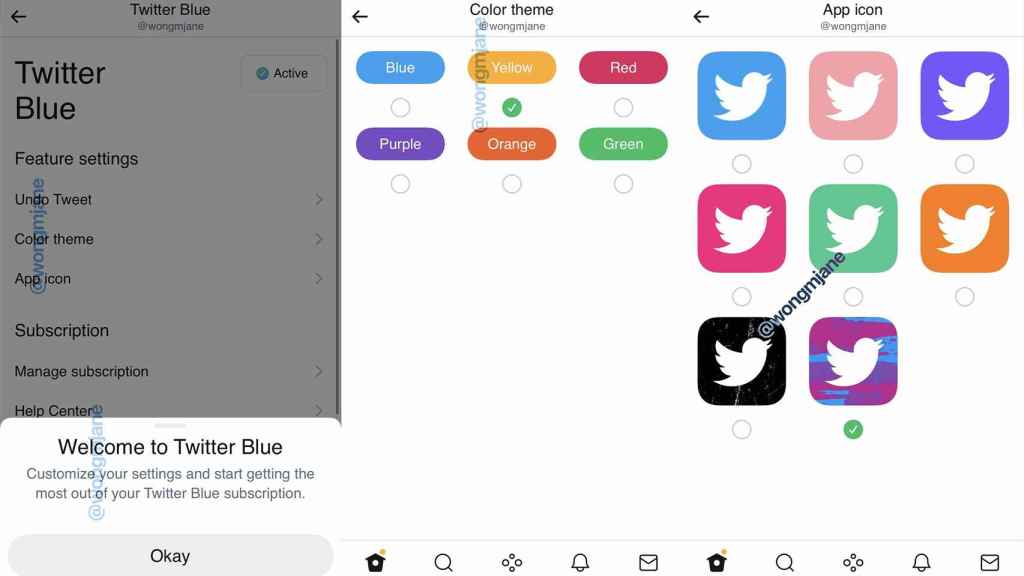 Twitter Custom Color Icons Blue