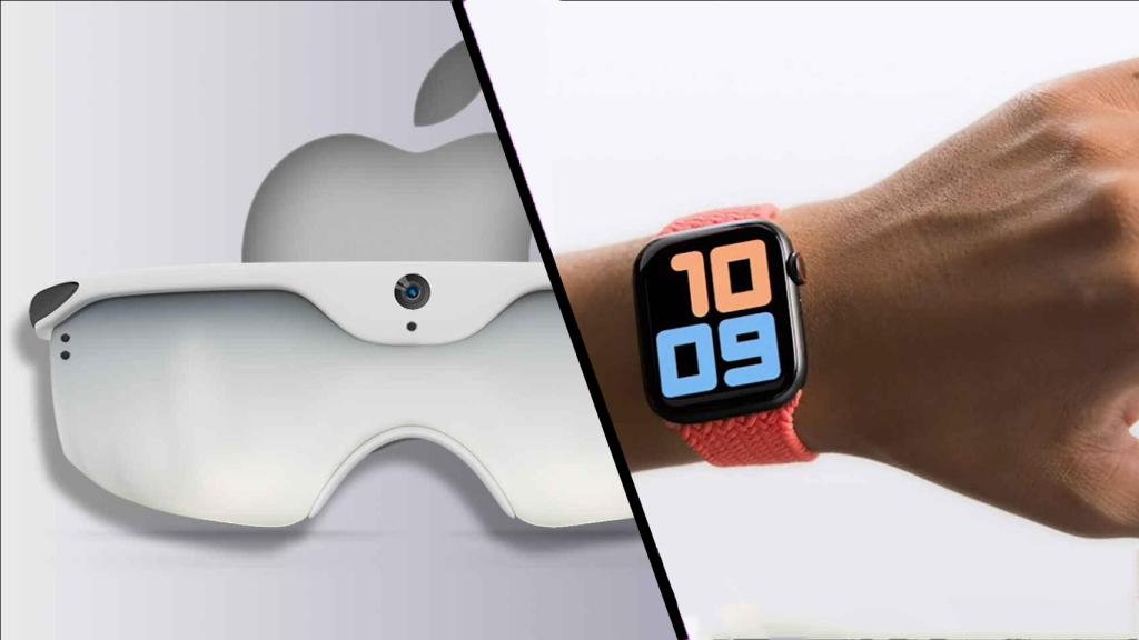 Fotomontaje con el Apple Watch y las gafas de Apple.