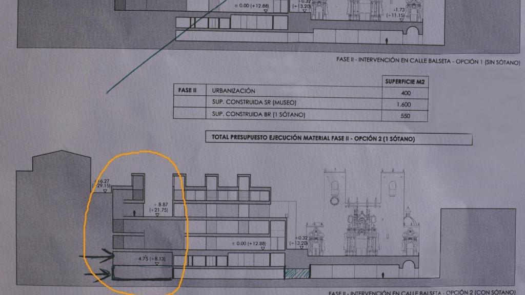 El primer plano de la futura ampliación del MACA.